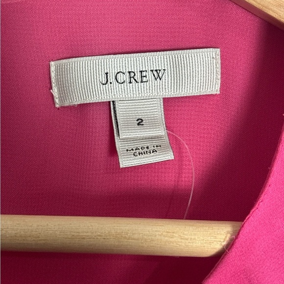 J. Crew‎ 100% Silk Crepe Blouse Top in Hot Pink Fuschia Size 2 - Picture 3 of 5